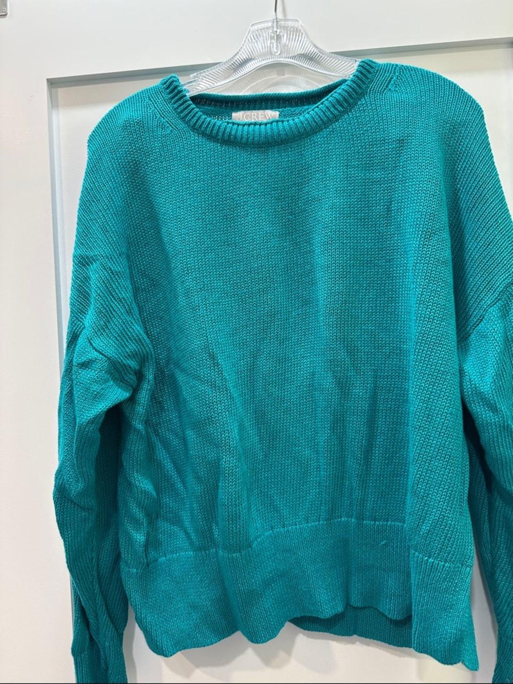 J. Crew Women's Teal-Blue Crewneck Sweater